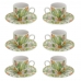 Conjunto com 6 Xicaras e 6 Pires Caf&eacute; 90ml Porecelana Natureza