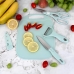 Kit de Utens&iacute;lios de Cozinha - Pl&aacute;stico e Inox - T&aacute;bua, Tesoura, Faca, Descascador