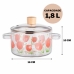 Panela Vidro Borosilicato 13x23cm Microondas Forno 1,8L Design Tulipa