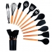 Conjunto Utens&iacute;lios de Cozinha Silicone Premium 12 Pe&ccedil;as Preto