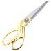 Tesoura Profissional Alfaiate Dourada Aço Inox P/ Tecidos - 20Cm