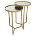 2 Mesas Lateral de Canto e Apoio Redonda A&ccedil;o para Sala/Quarto/Decora&ccedil;&atilde;o - Dourado