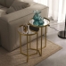 2 Mesas Lateral de Canto e Apoio Redonda A&ccedil;o para Sala/Quarto/Decora&ccedil;&atilde;o - Dourado