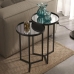 Conjunto Mesas Apoio Laterais Redondas A&ccedil;o com Espelho Decorativo