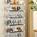 Sapateira Vertical com 9 Prateleiras - Estrutura em Aço e Plástico - 158 cm x 60 cm x 30 cm - Branca
