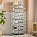 Sapateira Vertical com 9 Prateleiras - Estrutura em Aço e Plástico - 158 cm x 60 cm x 30 cm - Branca