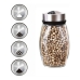 Porta Tempero Giratório Inox 6 Potes de Vidro 120ml Premium