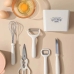 Kit Utens&iacute;lios Cozinha Conjunto 6 Pe&ccedil;as com Suporte Organizador Branco