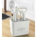 Kit Utens&iacute;lios Cozinha Conjunto 6 Pe&ccedil;as com Suporte Organizador Branco