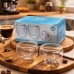 Set com 2 Copos Cafe Vidro Borossilicato Resistente Anticalorico Design Cora&ccedil;&atilde;o 90ml