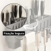 Suporte Organizador Cozinha Parede Aço Inox 6 Ganchos Porta Facas Utensílios Cinza