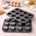 Forma Pão Queijo, Cupcake, Ovos de Forno/Omeletes, Antiaderente 12 Cavidades Aço Carbono