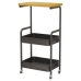 Fruteira, Prateleira, Carrinho Multiuso Preto com Rod&iacute;zios Tampo e Cestos