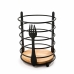 Porta Talheres Organizador Talheres 16cm Aço Preto Base Madeira Suporte Cozinha Mesa Bancada