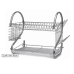 Escorredor Louças Suporte Pratos 2 Andares Metal Cromado Porta Copos Talheres Cozinha