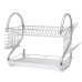Escorredor Louças Suporte Pratos 2 Andares Metal Cromado Porta Copos Talheres Cozinha