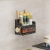Porta Temperos Parede Metal Preto 20cm Suporte Para Facas E Condimentos