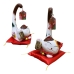 Maneki Neko Gato Sorte Porcelana Calda Longa com Almofada Decoração Oriental