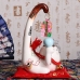 Maneki Neko Gato Sorte Porcelana Calda Longa com Almofada Decoração Oriental