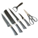 Jogo Facas 6 Peças Aço Inox Chef Cutelo Tesoura Descascador Cozinha