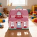 Casa Boneca Maleta Infantil Portátil Luz Som Móveis Acessórios Rosa Casinha Brinquedo