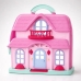 Casa Boneca Maleta Infantil Portátil Luz Som Móveis Acessórios Rosa Casinha Brinquedo