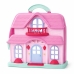 Casa Boneca Maleta Infantil Portátil Luz Som Móveis Acessórios Rosa Casinha Brinquedo