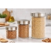 Conjunto 3 Potes Vidro Mantimentos Tampa Inox 800 1200 1600ml