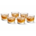Jogo 6 Copos Whisky Vidro 300ml Redondo Baixo Drinks &Aacute;gua Suco Bar Mesa