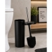Escova Sanitaria Vaso Suporte Aco Inox Preta Banheiro Limpeza Cantos Dificeis 