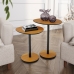 Conjunto Mesa Lateral em MDF com Pé de Aço - Conjunto com 2 Mesas - Preto-Cedro