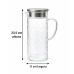 Jarra Vidro Tampa Inox Hermetica 1,5l Agua Suco Jarro Transparente Geladeira