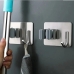 Suporte de Parede para Vassoura e Rodo A&ccedil;o Inox com Gancho Adesivo