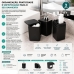 Kit Banheiro Preto com Dispenser, Porta Escovas e Porta Algodão