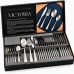 Faqueiro Inox 24 Peças Jogo de Talheres para Jantar e Churrasco 6 Pessoas