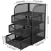 Gaveteiro Metal Aramado Preto 3 Gavetas Organizador Mesa Escritório Home Office