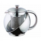 Chaleira Com Infusor 800 ml Em Inox E Vidro