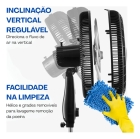 Ventilador De Coluna 40cm 6 Pas Preto 127v Silencioso