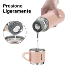 Garrafa Térmica Carisma Rosa 500ml - Aço Inox - 3 Copos - 12h Quente/Frio