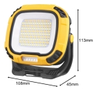 Lumin&aacute;ria LED Recarreg&aacute;vel - 30W, 4 N&iacute;veis, Luz Vermelha, Suporte Magn&eacute;tico - Amarelo