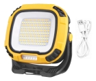 Lumin&aacute;ria LED Recarreg&aacute;vel - 30W, 4 N&iacute;veis, Luz Vermelha, Suporte Magn&eacute;tico - Amarelo