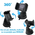 Suporte Para Celular Carro 360 Graus Com Ventosa Silicone E Base Girat&oacute;ria