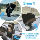 Suporte Para Celular Carro 360 Graus Com Ventosa Silicone E Base Girat&oacute;ria