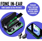 Fone De Ouvido Sem Fio Bluetooth Gamer Com Luz LED - A Prova D-&Aacute;gua - E10 TWS