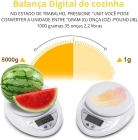 Balan&ccedil;a Digital Cozinha 5kg com Recipiente Fun&ccedil;&atilde;o Tara Precis&atilde;o 1g para Receitas