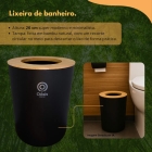 Kit Banheiro 6 Pe&ccedil;as Preto Bambu Pl&aacute;stico Lixeira Saboneteira Porta Escova Organiza&ccedil;&atilde;o