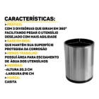 Organizador Porta Utens&iacute;lios Girat&oacute;rio 360&deg; - Praticidade e Design em Inox